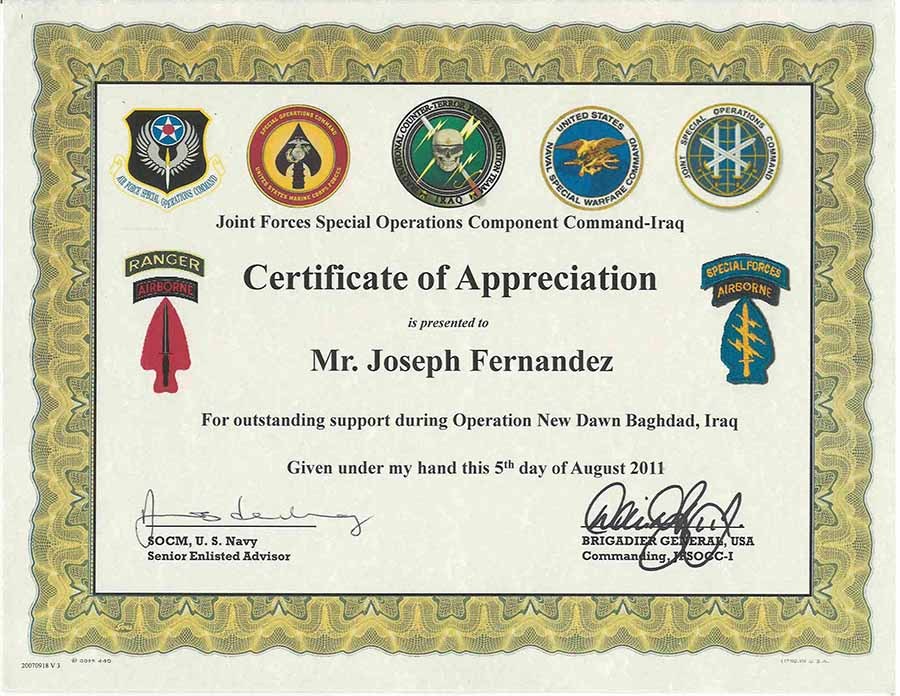 Military Service Certificates NAAC